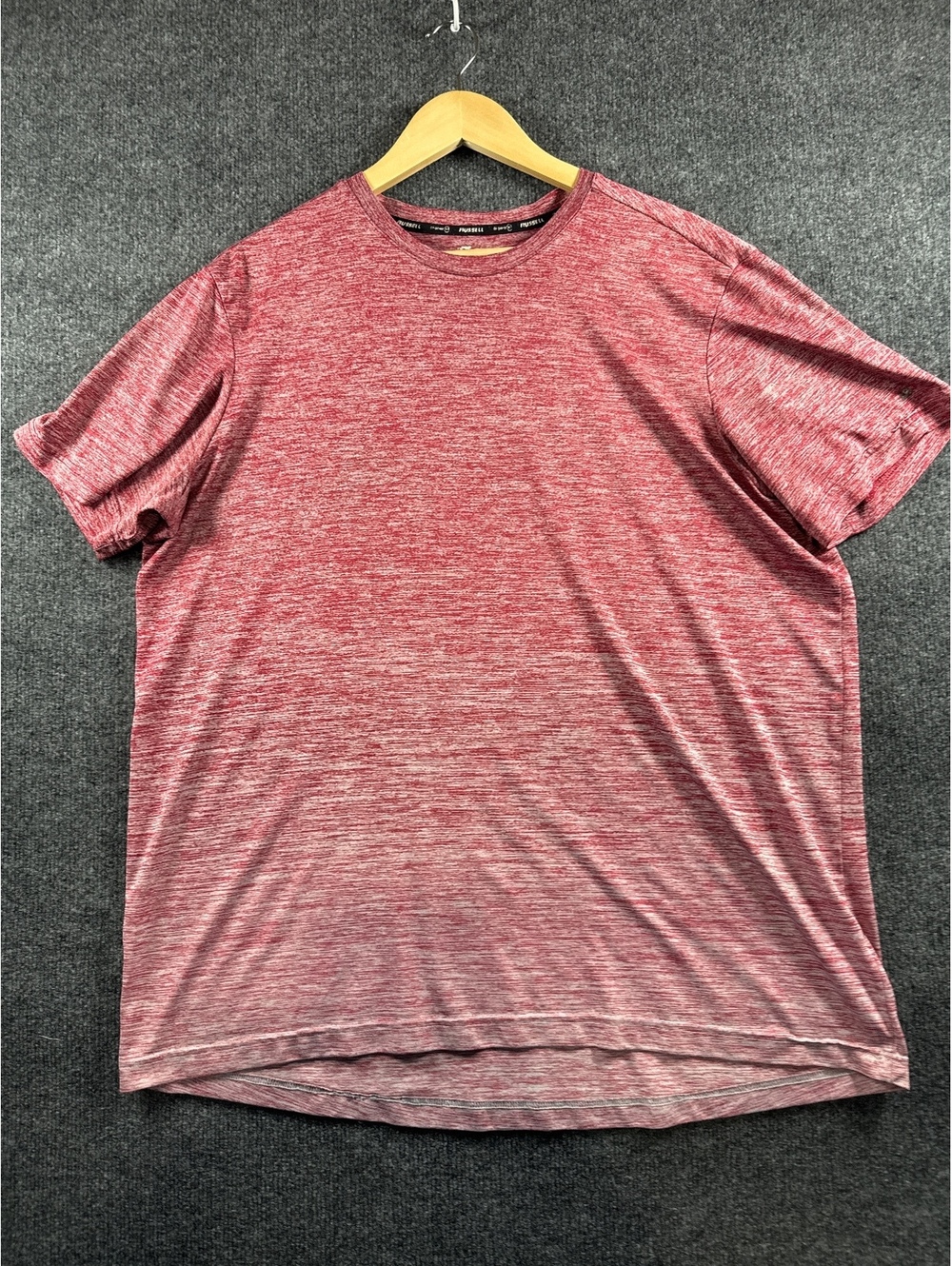 Russell Dri-Power Men’s XL Red Heather Short Sleeve Performance T-Shirt